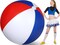 60 Inch Giant Patriotic Beach Balls, 4th of July Red White and Blue Large Beach Balls Inflatable Summer Independence Day Party Favors for Hawaiian Beach and Swimming Pool Party